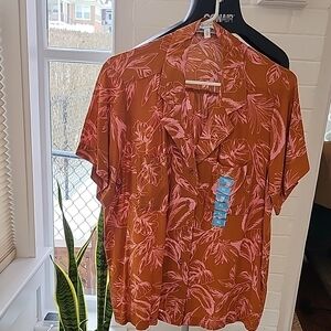Jessica simpson floral shirt womens xl